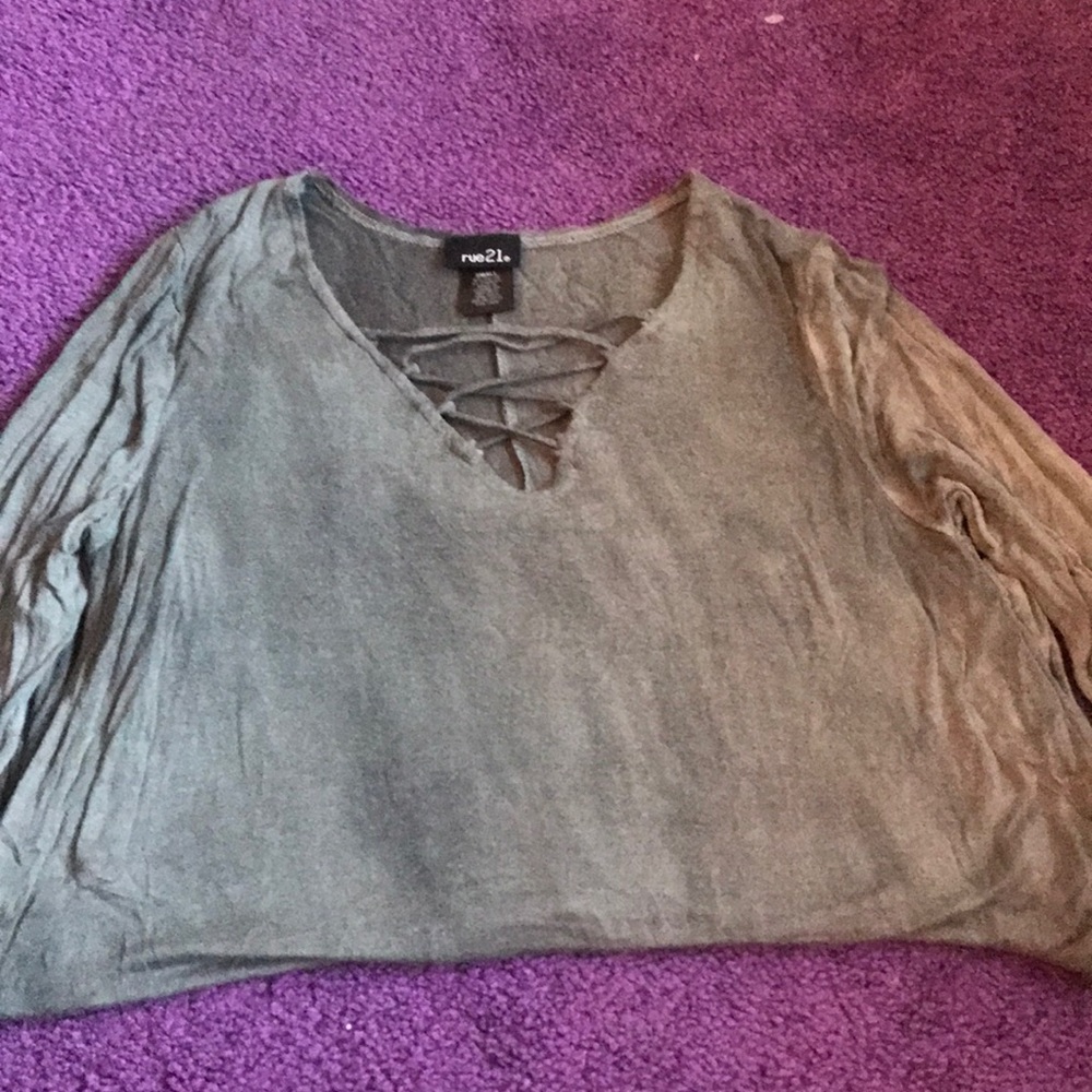 Lace up long sleeve